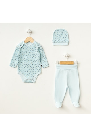 Crazy Baby Body 3'lü Takım Mavi
