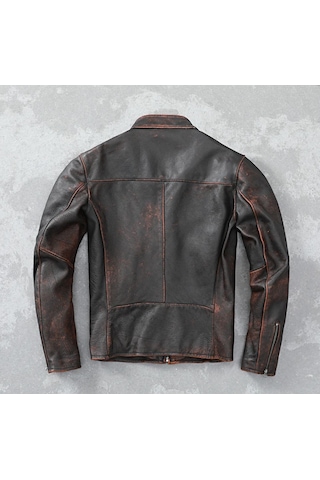 Eskitme Silme Mont Hakiki Deri Siyah - Kahverengi