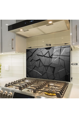 Decorita Antrasit Kristal | Cam Ocak Arkası Koruyucu |49,5cmx76cm