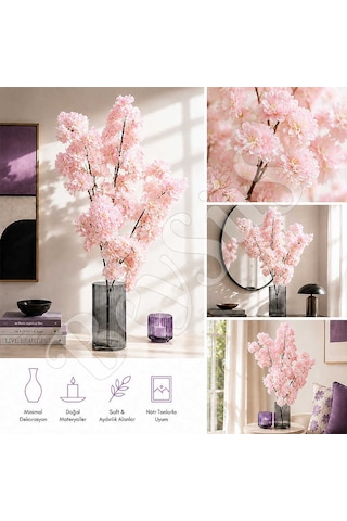 Yapay Çiçek Bahar Dalı 90 Cm Pembe
