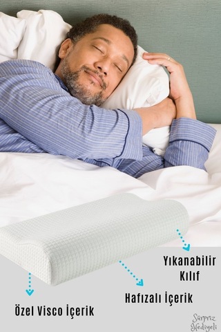 Visko Boyun Yastığı Viskon Yastık Visko Love Yastık Visko Yastık Ortopedik Yastık Visko Beyaz