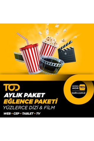Tod 1 Aylık Eğlence Paketi - (Web + Cep + Tablet + Smart Tv) (450597691)