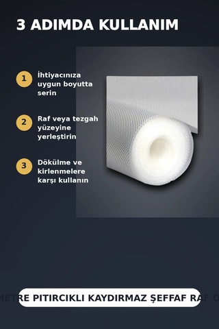 3 Metre Kalın Dokulu Şeffaf Raf Örtüsü, Kabarcıklı Tezgah Ve Dolap İçi Koruyucu Mat Renkli