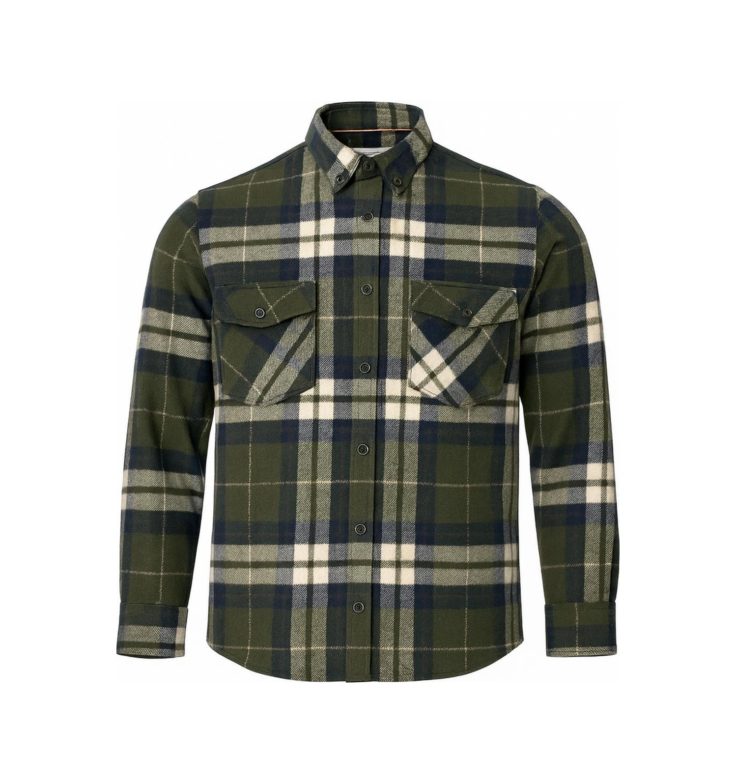 Fabio Cassani Erkek Kışlık Hakiki Oduncu Gömleği - 7406 Yeşil