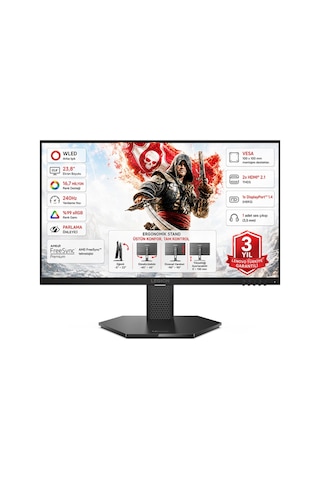 Lenovo Legion 24-15 23.8" 0.5 Ms Mprt 240hz 2xhdmı+displayport Hdr10 Amd Freesync Premium Ips Panel Fhd Wled Pivot Gaming Monitör 67e7gac4tk