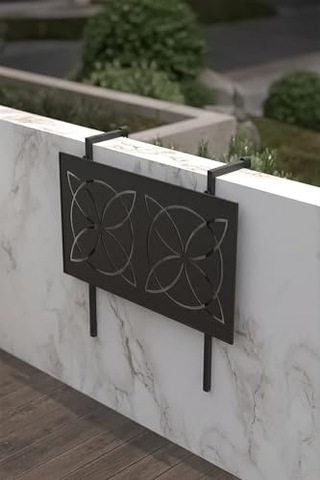 Lazer Kesim Katlanır Metal Balkon Masası Açık Ceviz