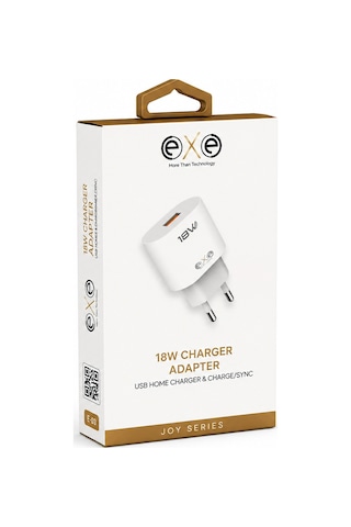 Exe 18w Hızlı Şarj Adaptörü Usb-a Ev Tipi Şarj Aleti Beyaz