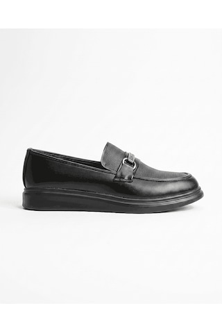 Bys Beystil Erkek Siyah Mat Corcik Tokalı Loafer Ayakkabı