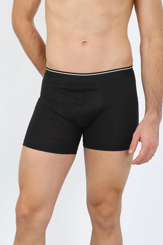 Giyim Erkek Pamuk Likralı Boxer Siyah Siyah