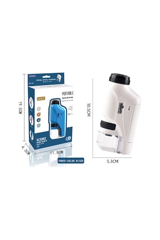 Dianziye 8602 Beyaz Optik Mini Mikroskop - Çocuklar İçin El Tipi Bilim Deneyi Oyuncak, Öğrencilere Eğitici Hediye