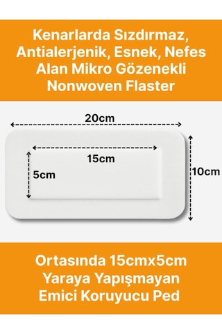 Steril Yara Pedi, Nonwowen 10cmx20cm Pansuman Yara Örtüsü, Steril Tekli Paketlerde 25li Kutuda