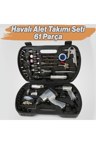 Havalı Alet Tamirci Seti 61 Parça Profesyonel Kompresör Uyumlu Çok Fonksiyonlu Amaçlı Onarım Seti