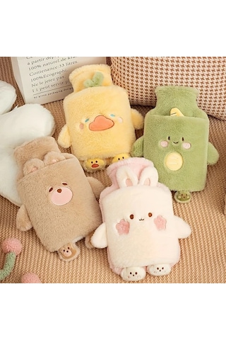 Elmpaly 卡其小脚 3381 Ons Pvc Astarlı Isıtmalı Su Bardağı Şirin Peluş Hayvan Tasarımı Çıkarılabilir Ayaklar Taşınabilir Menstrüel Isıtma Pedi Hızlı Isınma Uzun Süreli Sıcak Tutma Antrasit