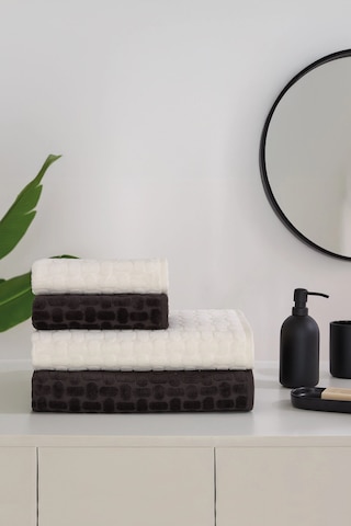 Özdilek Tricot Kadife Havlu Seti Antrasit