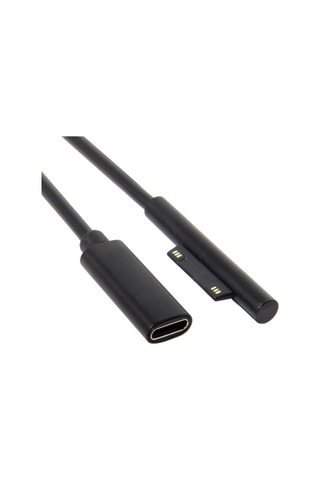 Sones Microsoft Surface Pro 5/6 İçin Type-c / Usb-c Ana Döner Ekici Tablet Güç Şarj Kablosu, Boyut: 30 Cm Siyah