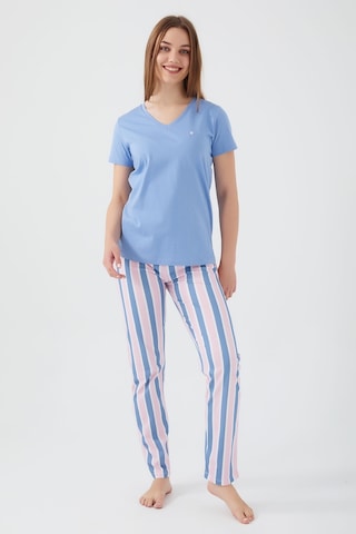 Pierre Cardin 8596 Kadın Kısa Kol Pijama Takım İndigo Mavi İndigo