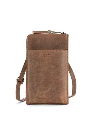Berliner Bags Kim Deri Cep Telefonu Çantası, Küçük Crossbody, Unisex, Cüzdanlı Omuz Çantası Kahverengi