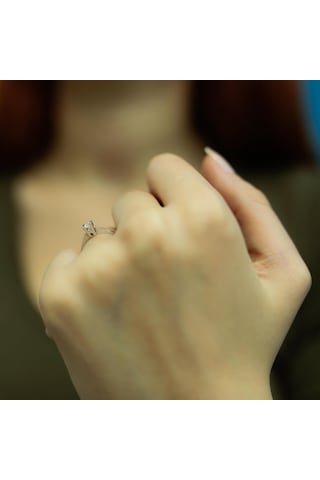 Lova E Renk 0,14 Karat Pırlanta Tektaş Yüzük - 1020016