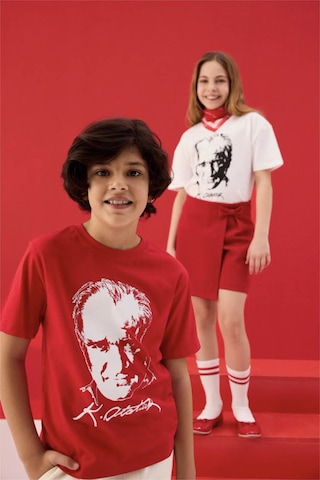 Defacto Atatürk Baskılı Kırmızı Erkek Çocuk T-shirt B6938a8/rd282
