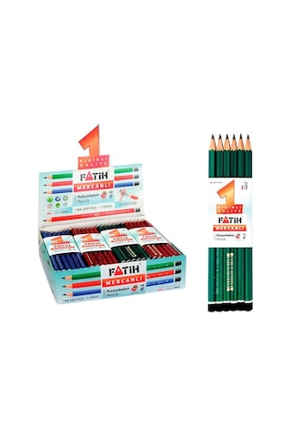 Fatih Kurşun Kalem Mercanlı 12'li Paket Çok Renkli