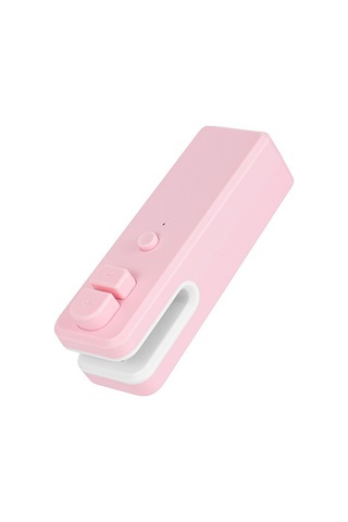 Mufunye Ev İçi Usb Şarjlı Lezzet Çantaları Ve Gıda Poşetleri İçin Pratik Mini Tıkama Ve Açma Makinesi Pembe Diğer