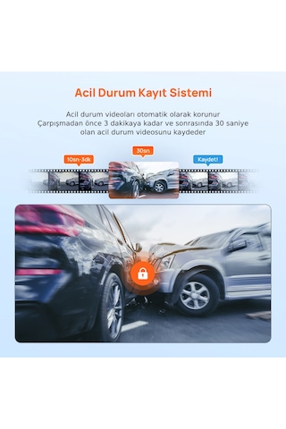 70mai Araç Kamerası A410 Ön Kamera+ Rc21 Arka Kamera Set 2.5k + 1080p Çift Kamera