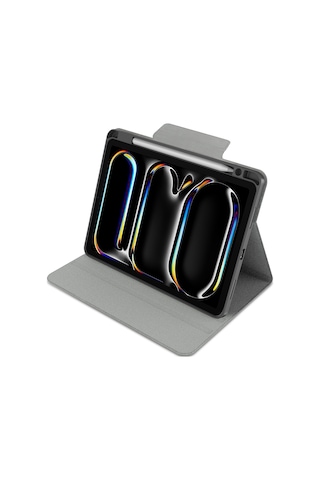 Apple Uyumlu iPad Air 13 2025 Raptic Spin Detachable Folio Pu Ayrılabilir Kalem Bölmeli Standlı Kılıf Siyah