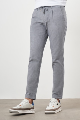 Morven Erkek Lacivert Pamuk Keten Trend İpli Jogger Slim Fit Spor Pantolon Lacivert