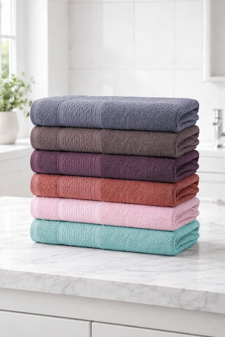 Elif Mira 6 Lı El Yüz Havlusu Seti %100 Pamuklu 50x90 Cm Pure Cotton Mint