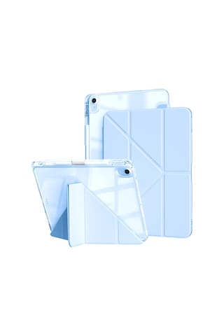 Apple Uyumlu iPad Air 11inç M2/m3 Air 4/5.nesil 10.9 Kılıf Mika Trifolding Şeffaf Kalem Bölmeli Kılıf