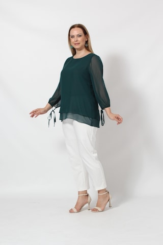 Moda Berray 3243-1 Petrol Kol Ucu Bağlama Detaylı Bluz 001