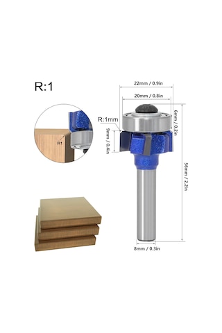 Tenfowee 8mm Karbür Çelik 4 Dişli Yuvarlak Freze, Elektrikli Oymacılar Ve Gravür Makineleri İçin Ahşap Oluk Açma Ucu - 8xr1