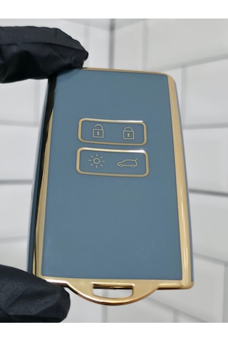 Renault Austral Megane E-tech Talisman Clio Uyumlu Anahtar Kılıfı Gri - Gold