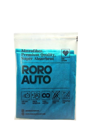 Roro Auto Pasifik Mikrofiber Araç Yıkama Bezi & Kurulama Havlusu ( 50 x 70 ) & Yıkama Eldiveni Oto Temizlik Seti