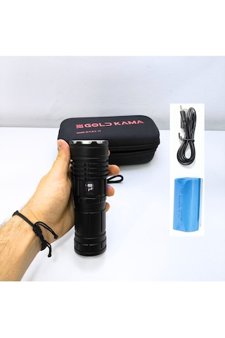 Gold Km T406 Şarjlı El Feneri 100w Işık Gücü Zoomlu 8800 Mah 5mod