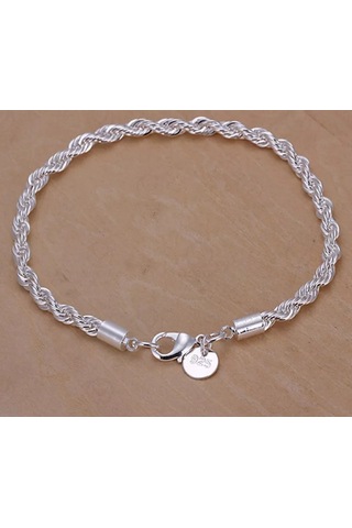 925ayar Gümüş 4 Mm Dalga Zinciri Bileklik