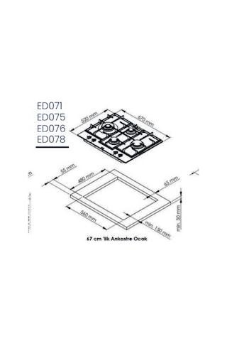 Ferre ED071 Ankastre Ocak