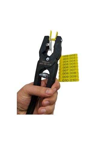 500 Adet Sarı Renk Kuzu Küpesi Parmak Küpe +pens Ucu Hediye