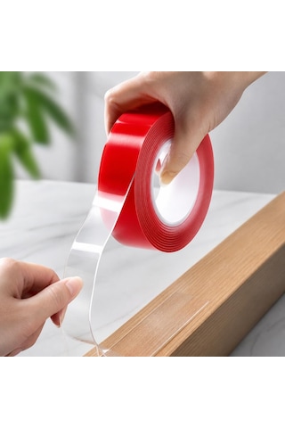 Çift Taraflı Nano Montaj Bandı, Şeffaf, Güçlü Yapışkan, Kesilebilir, İz Bırakmaz, Ev Ve Ofis Kullanımı İçi