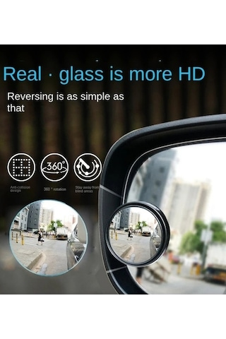 Createtech Yuvarlak Yardımı Vites Sürüş Nokta Küçük Kör Güvenlik Aynası Beyaz Ayna 360 Derece 2 Wt