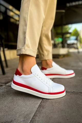 Northal Mn979 - Santoni Gbt Spor Erkek Ayakkabı Beyaz/kırmızı Beyaz - Kırmızı