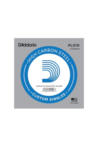 Daddario Pl010 Elektro Ve Akustik Tek Tel, E- Mi , High Carbon St