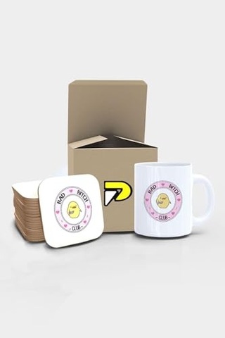 Civciv Bad Bitch Club Tasarımlı Baskılı Kupa Bardak Seti Eğlenceli Özel Hediye Mug Çok Renkli