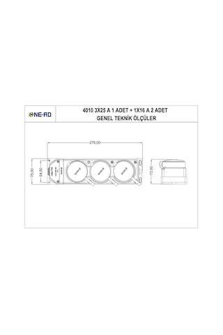 Ne - Ad 4010 Kauçuk 1 Trifaze - 2 Monofaze Grup Priz