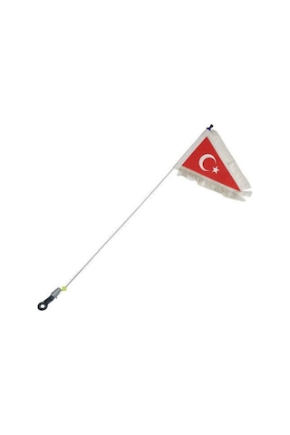 3T Motosiklet Bayrak Direği Dantelli Türk Bayrağı 2 Adet Kırmızı