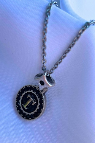 El İşçiliği Paslanmaz Çelik Zincir Erkek Kolye Metalik Gri