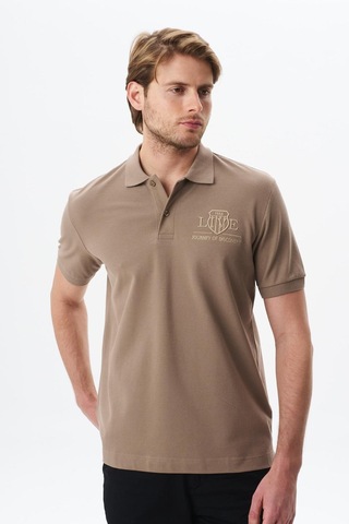 AR-MA Arma Erkek Yazı Baskılı Regular Fit % 100 Pamuk Pike Polo Yaka Tişört Y29374355602 Gri