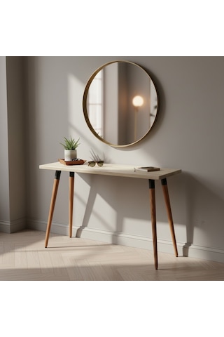Mobenta Basic Entry: Modern Masif Dresuar, Antre Konsolu - 110x35 Bz Krem