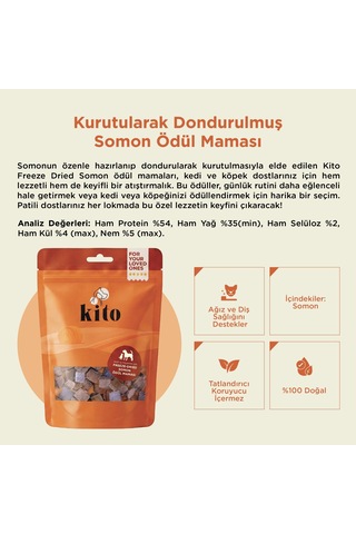 Kito Freeze Dried Somon Ödül Maması Kediler İçin 30 G