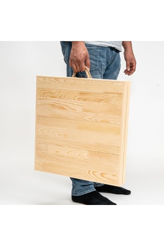 Lexroo Katlanır Kamp, Piknik Ve Bahçe Masası 55x110 Cm - Ham Naturel Renk Çok Renkli
